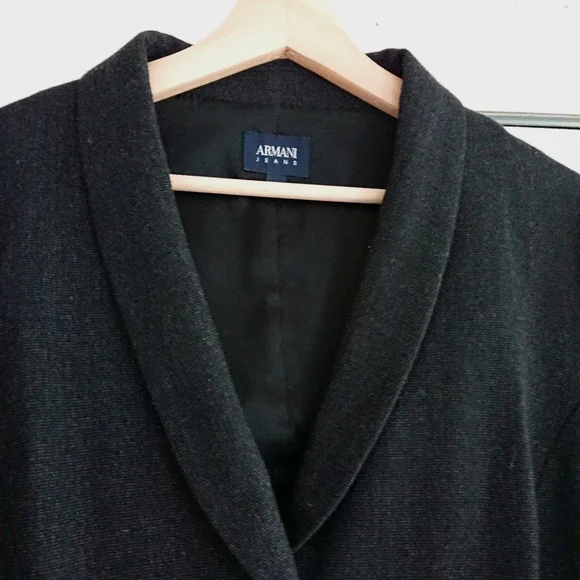 Armani Jeans black half-pleated blazer - Picture 3 of 4